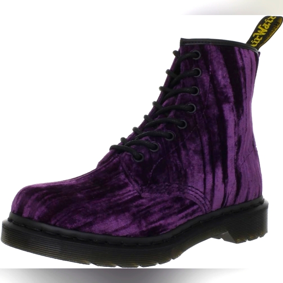 Dr. Martens Shoes - Dr. Martens Women's Castel Purple Crushed Velvet Boots